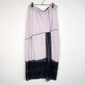 Free People Into You Orchid & Black Lace Half Column Slip
